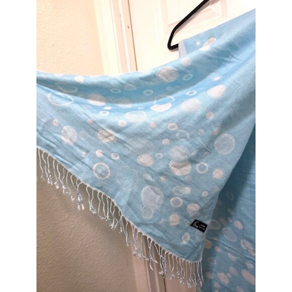 Pashmina Women Polka Dot Light Blue Scarf Design in Italy Lightweight Wrap Size - Picture 6 of 7